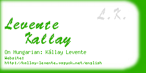 levente kallay business card